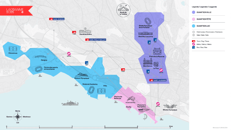 Les trois Quartiers de Lausanne 2025 dans la Capitale Olympique.